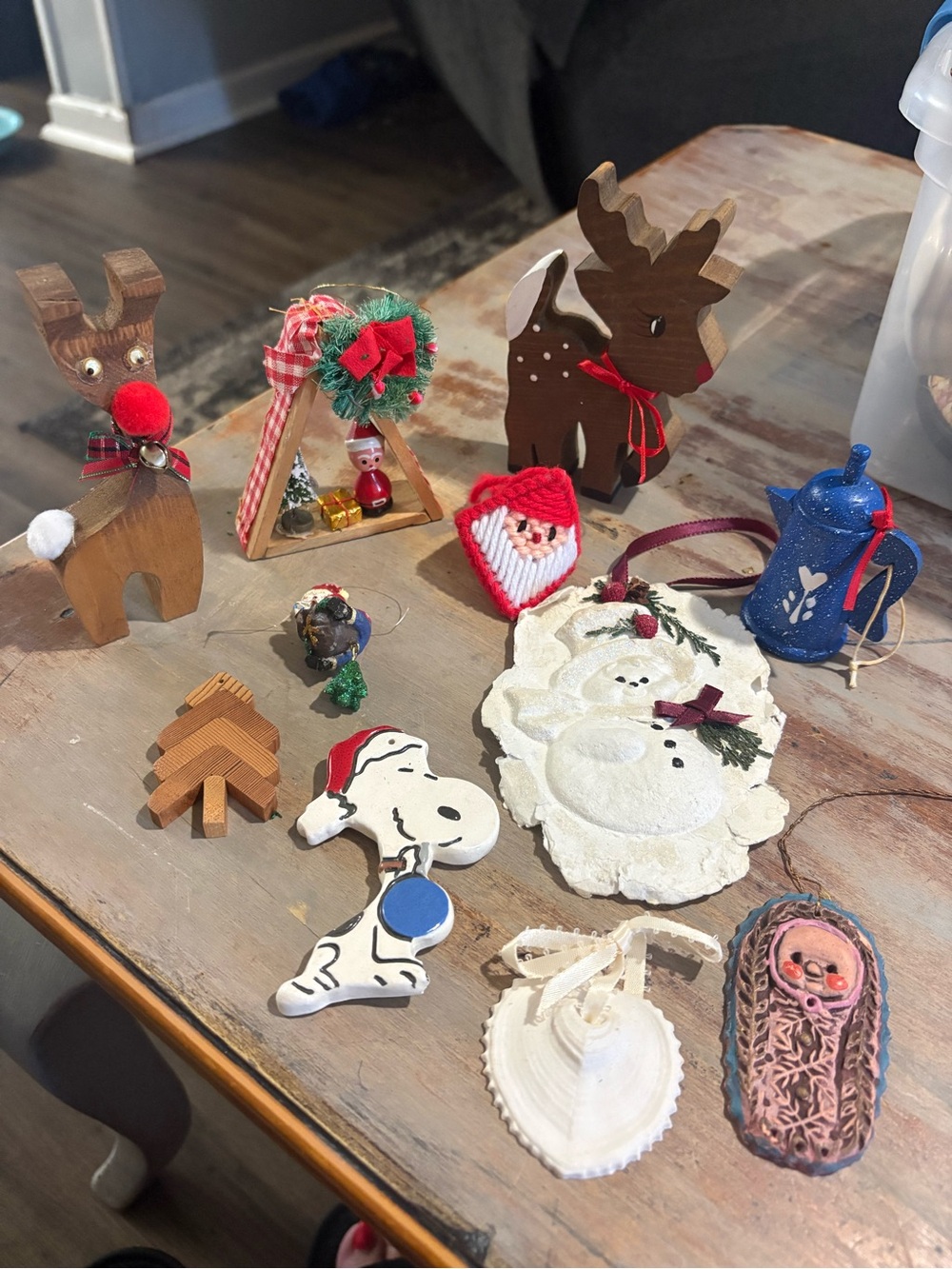 Handcrafted Holiday Ornament Set - vintage miscellaneous lot